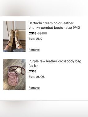 Bertuchi Cream Leather Chunky Combat Boots & purple bag bundle